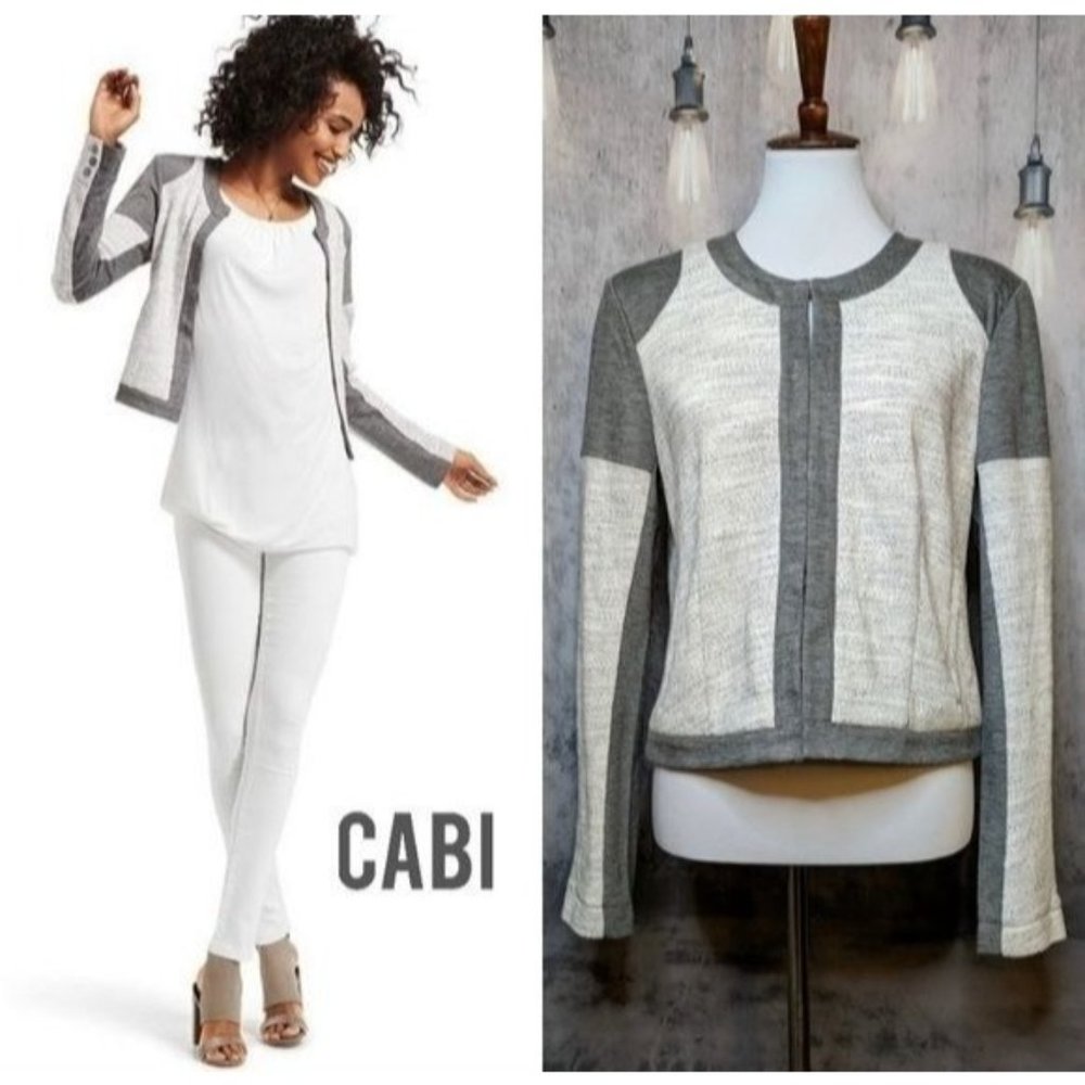 NWT CAbi  Shrunken Moto Blazer Jacket M in Gunmetal Gray #211 MSRP$158